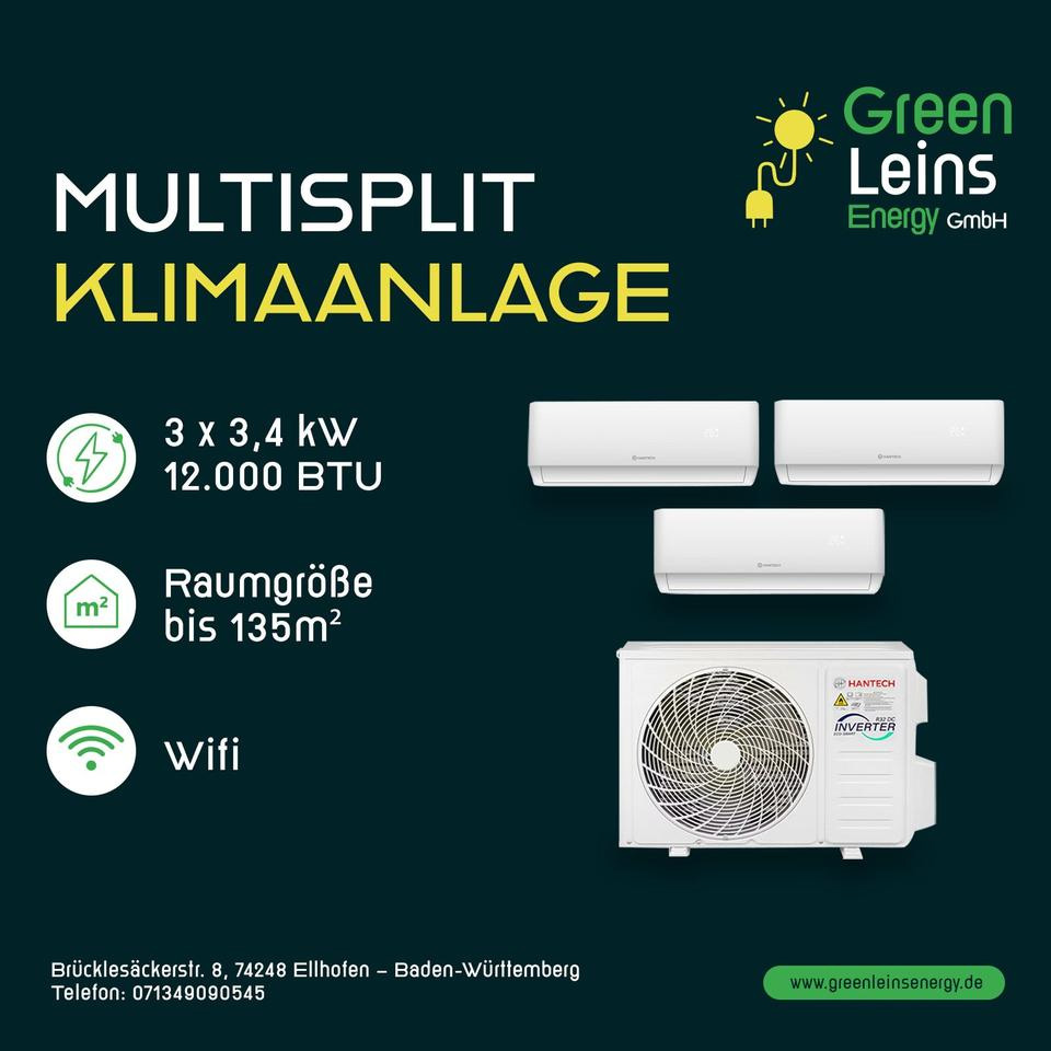 Hantech Klimaanlage 3x 12.000 BTU / 3,4 kW