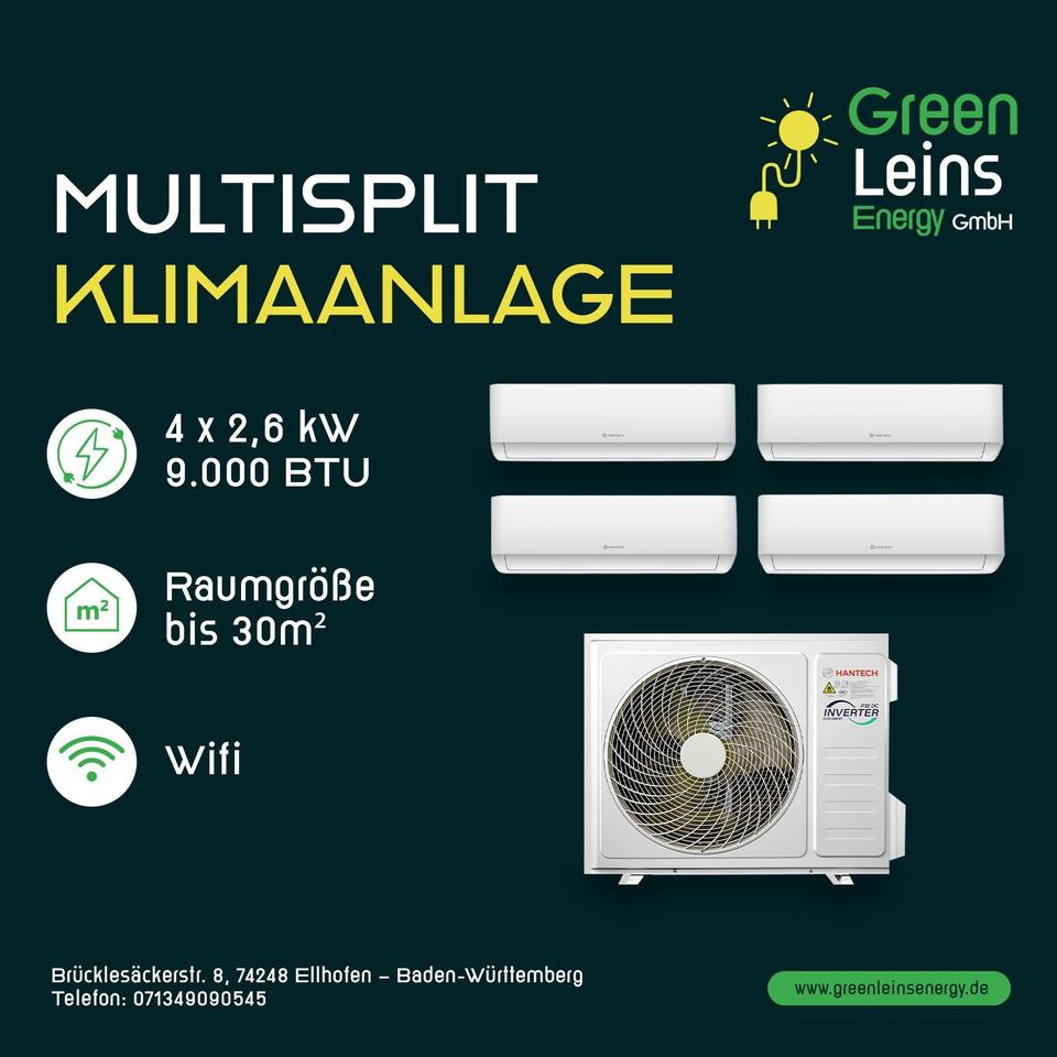 Hantech Klimaanlage 4x 9.000 BTU / 2,6 kW