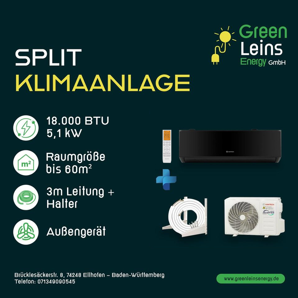 Hantech Split Klimaanlage 18.000 BTU / 5,1 kW