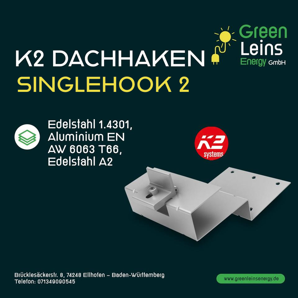 Photovoltaik PV Dachhaken K2 SingleHook 2